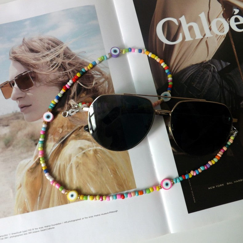 Colorful glasses holder chain with eye motifs Bowlift