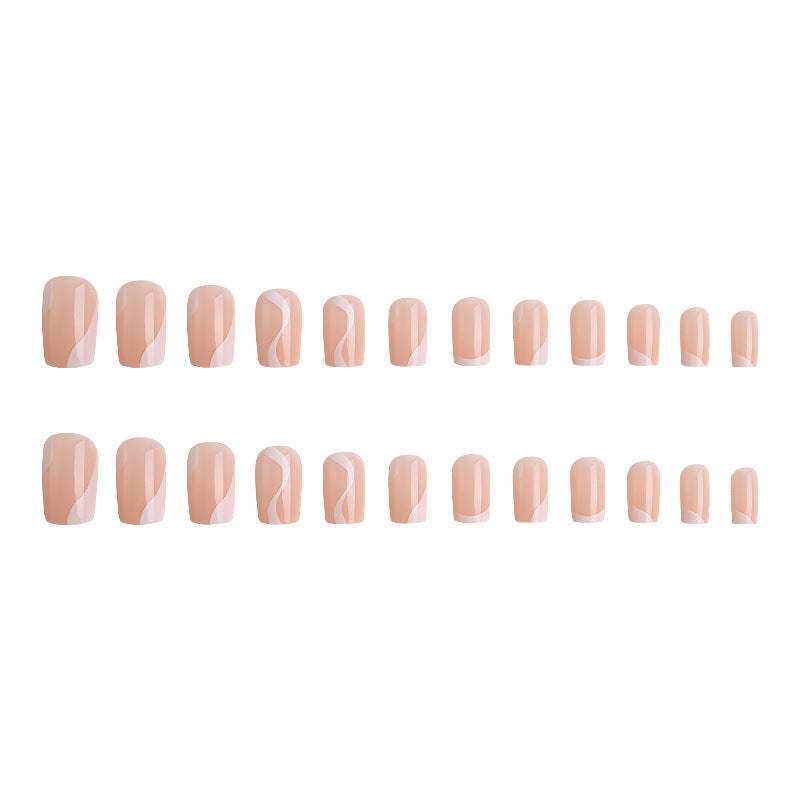Natural artificial nails with elegant French design Bowlift