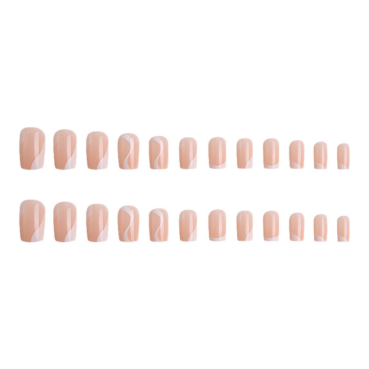 Natural artificial nails with elegant French design Bowlift
