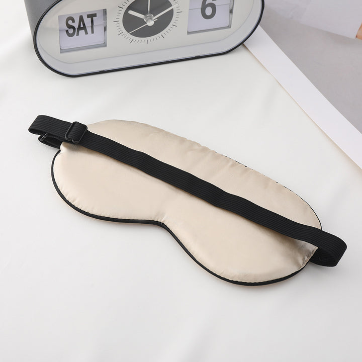 Unisex embroidered contoured sleep mask with decorative text embroidery and adjustable elastic band Bowlift