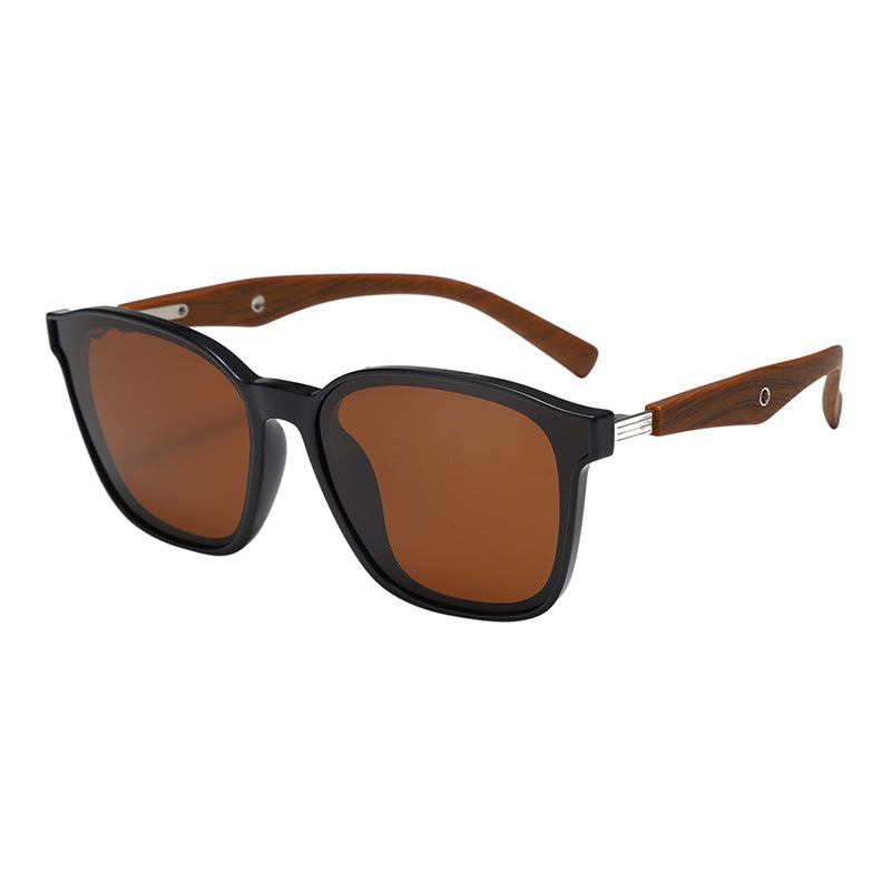 Women stylish oversized sunglasses with wooden accents Bowlift