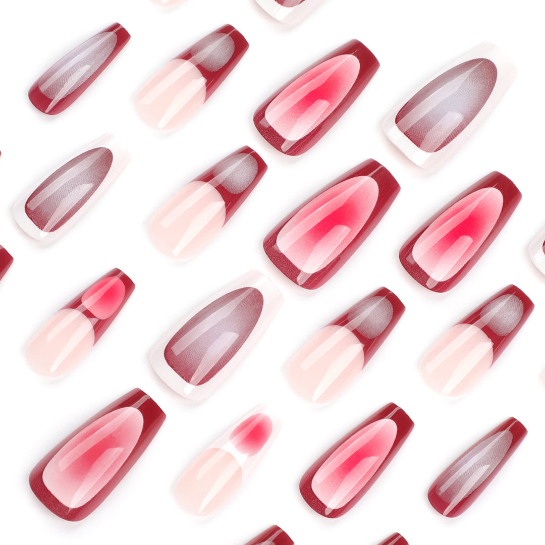 Artificial nail art with modern gradient and decorative accents Bowlift