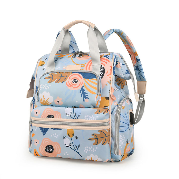Multi-Functional Patterned Diaper Backpack Bowlift