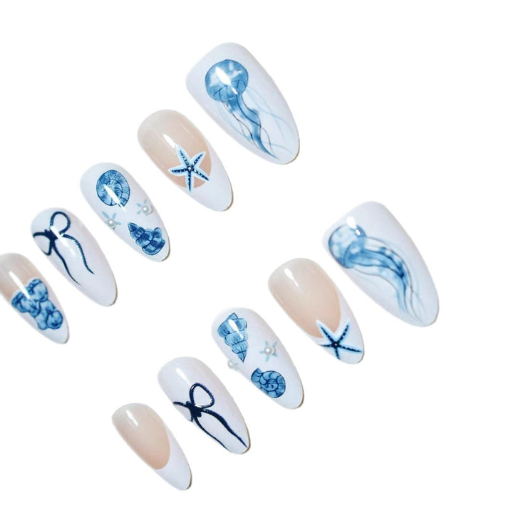 Artistic Jellyfish-Themed Press-On Nails Bowlift