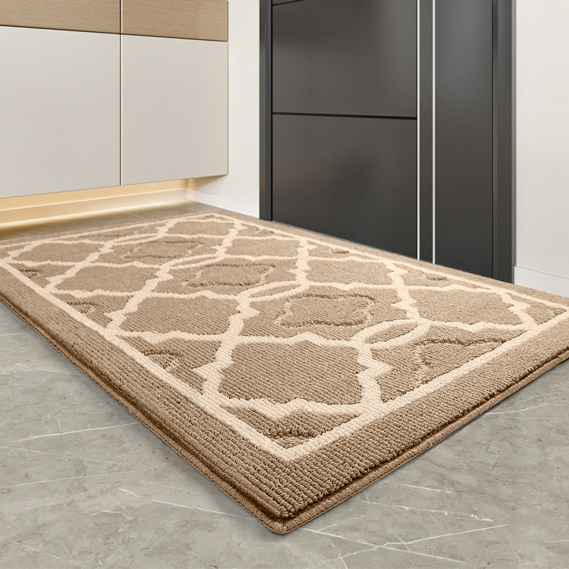 Plush Geometric Kitchen Runner Mat Bowlift