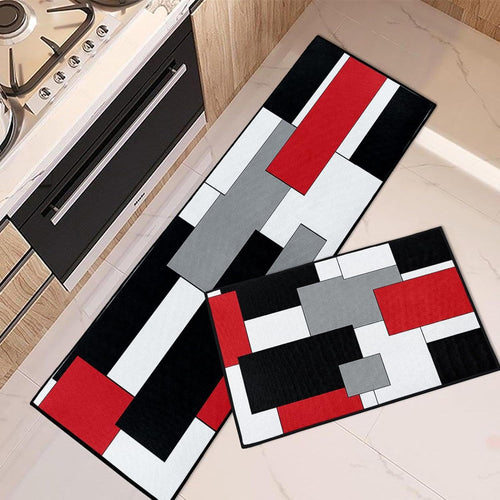 Geometric Patterned Kitchen Runner Mat