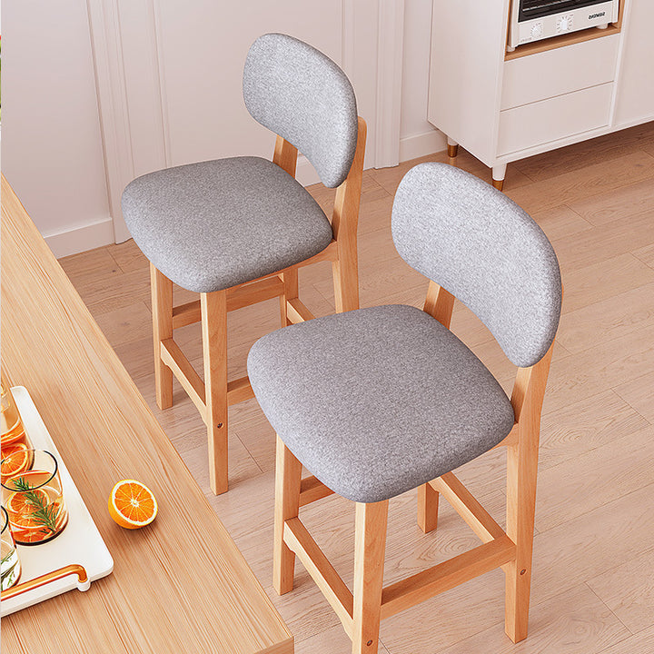 Height-adjustable Bar Stool with Backrest and Cushion Bowlift