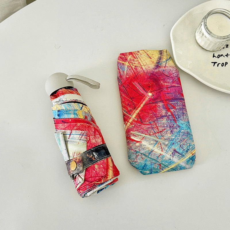 Ladies elegant folding umbrella with unique marble pattern Bowlift