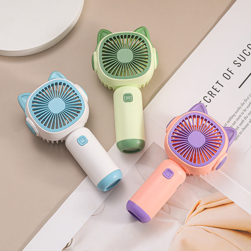 Ladies Portable Hand Fan in Playful Cat Design Bowlift