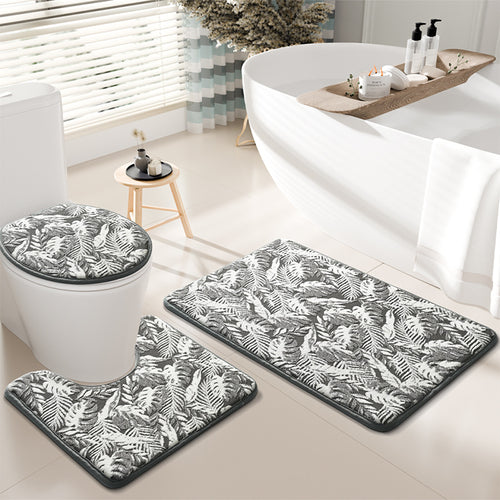 Luxurious Botanical Bathroom Mat Set
