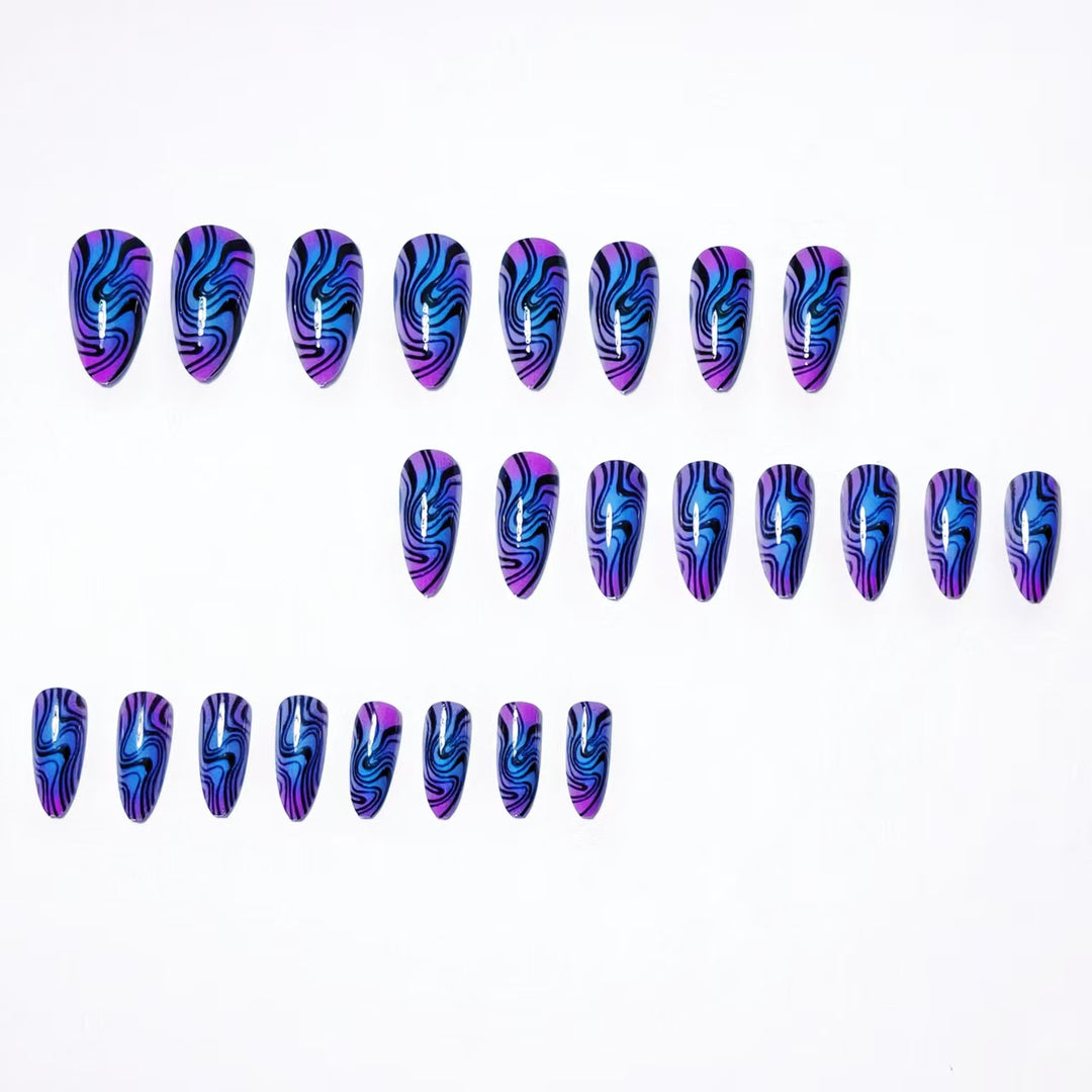 Artistic Marble Swirl Nail Art Bowlift