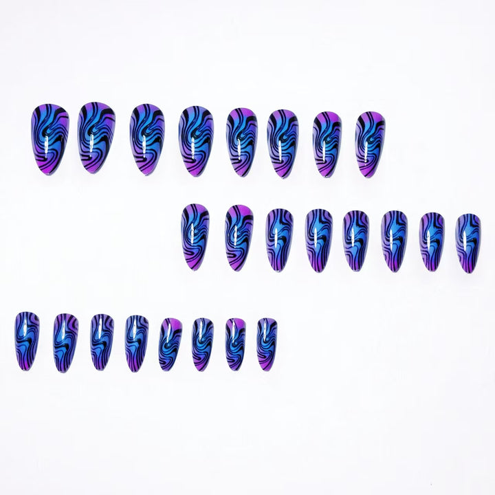 Artistic Marble Swirl Nail Art Bowlift