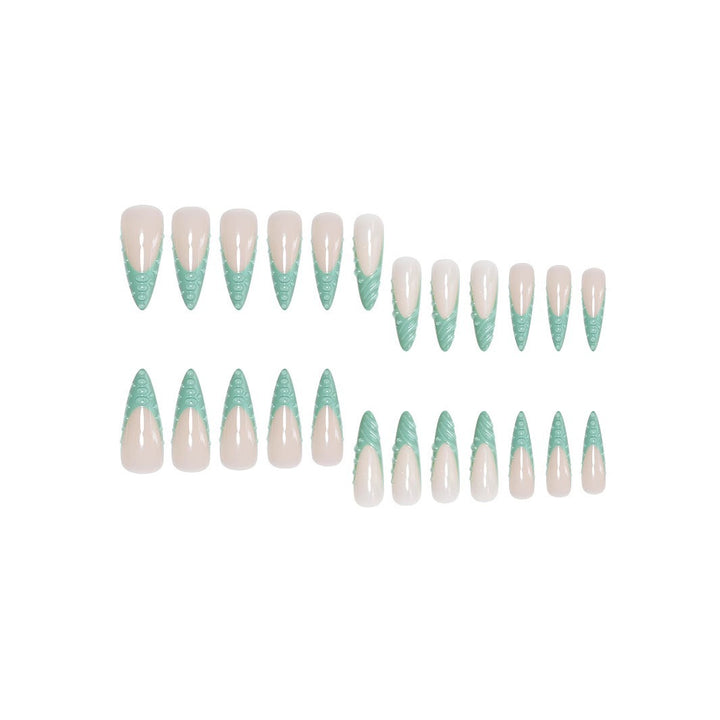 Artistic Stiletto Press-On Nail Design with 3D Shell Accents Bowlift