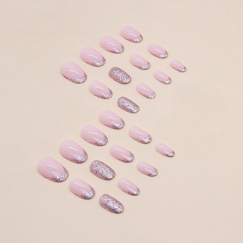 Glittery French Tip Nail Extensions Bowlift