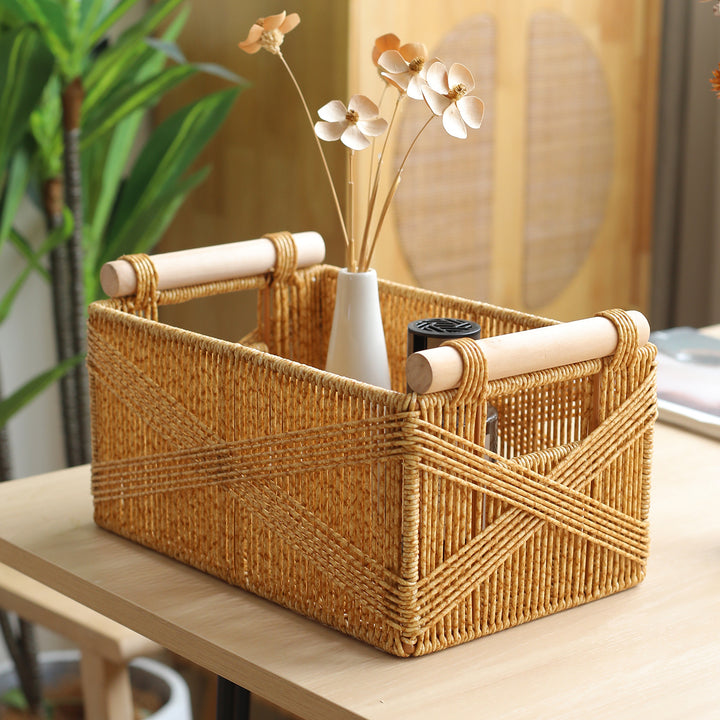 Artisan Crafted Wicker Storage Caddy Bowlift