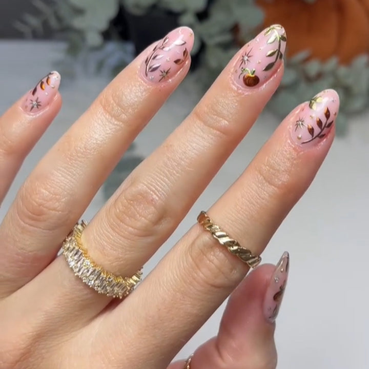 Artistic acrylic nails with elegant floral design Bowlift