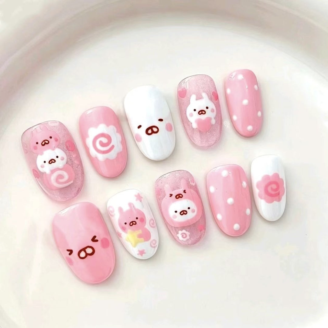 Creative Cartoon Press-On Nail Art Bowlift