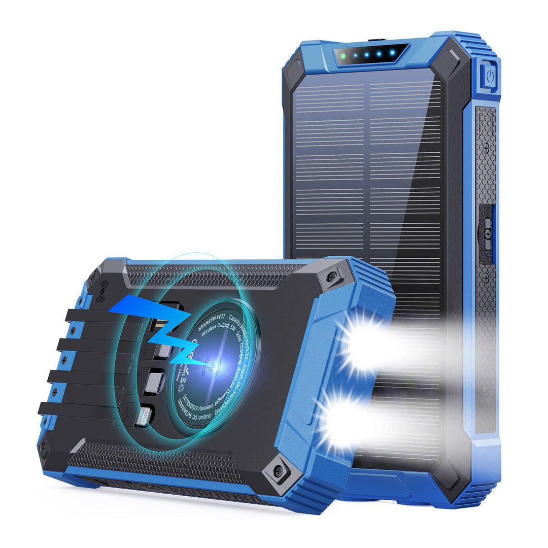 Solar-powered power bank with LED light Bowlift