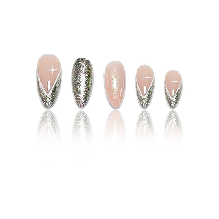 Elegant Stiletto Glitter Nail Enhancements Bowlift