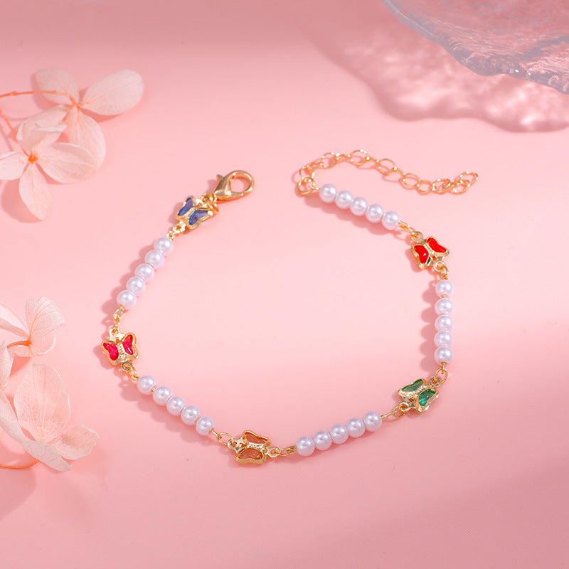 Pearl and Colorful Evil Eye Bracelet Bowlift