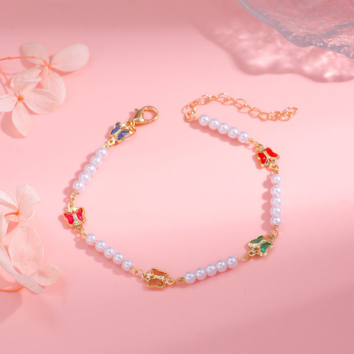 Pearl and Colorful Evil Eye Bracelet Bowlift
