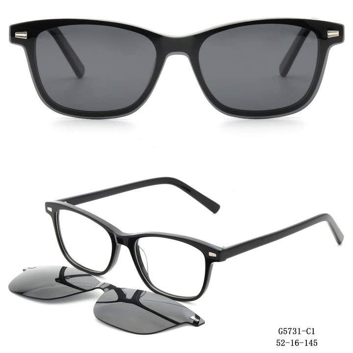 Women's stylish square sunglasses with removable lenses Bowlift
