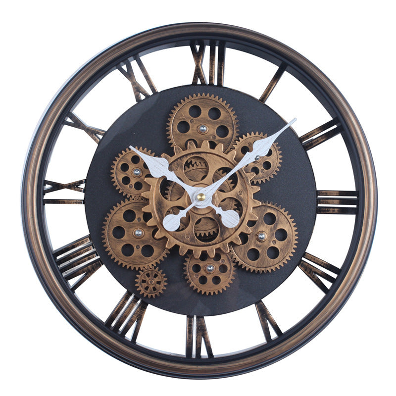 Elegant Wall Clock in Industrial Gear Design Bowlift
