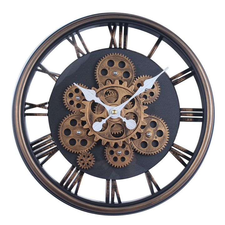 Elegant Wall Clock in Industrial Gear Design Bowlift