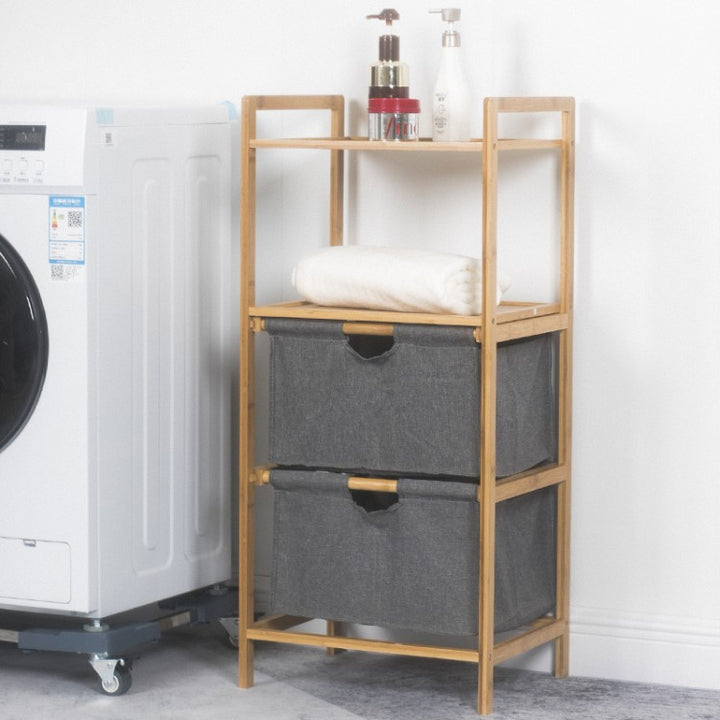 Laundry basket with bamboo frame and fabric insert Bowlift