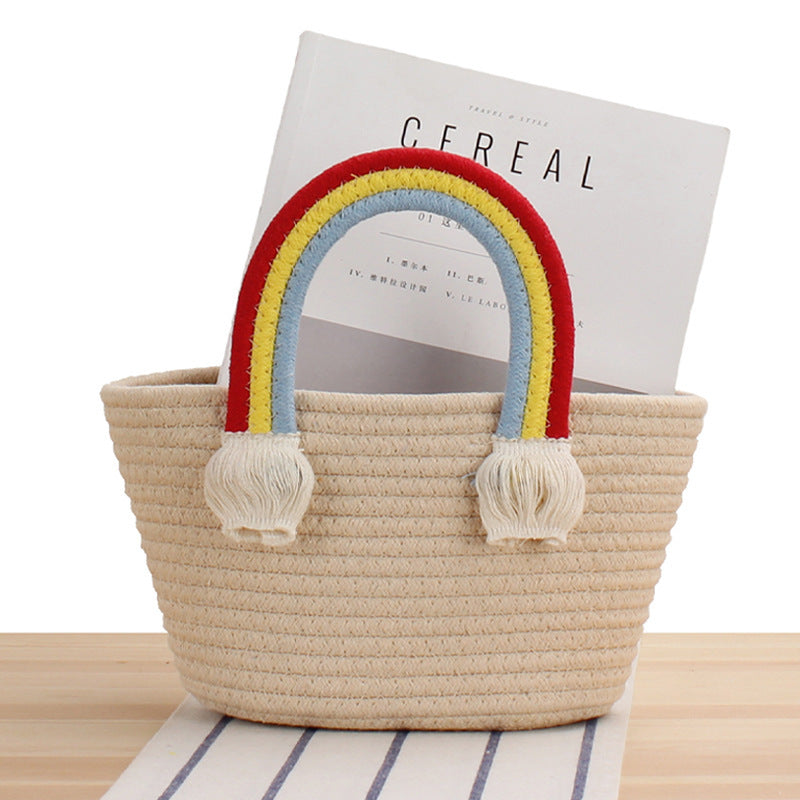Cheerful straw bag with colorful handles Bowlift