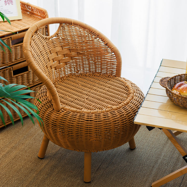 Woven Rattan Lounge Chair Bowlift