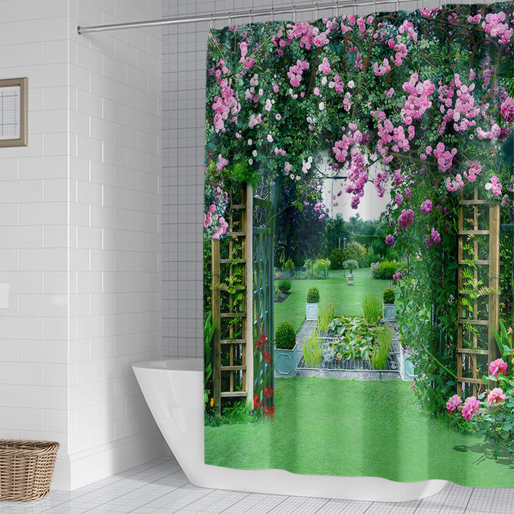 Garden Oasis Shower Curtain Bowlift