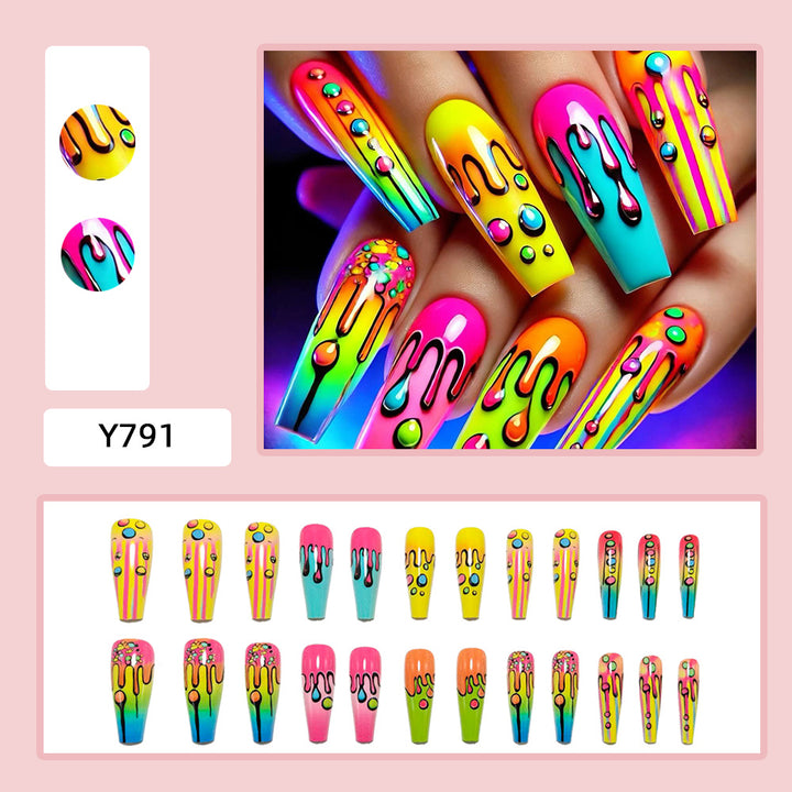 Creative Acrylic Nails in Modern Drop Design Bowlift