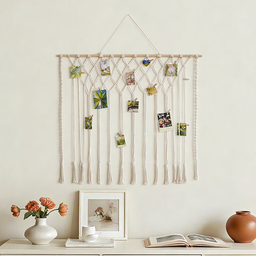 Macrame Photo Display Wall Hanging