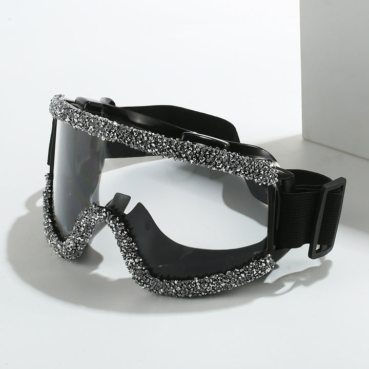 Women's glamorous ski goggles with sparkling decorative frame Bowlift