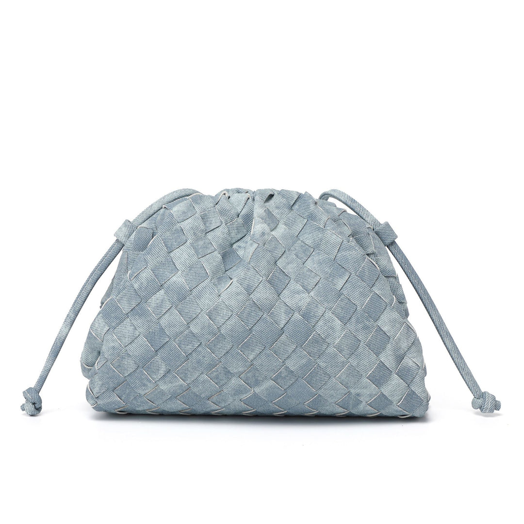 Elegant Woven Leather Bucket Bag Bowlift