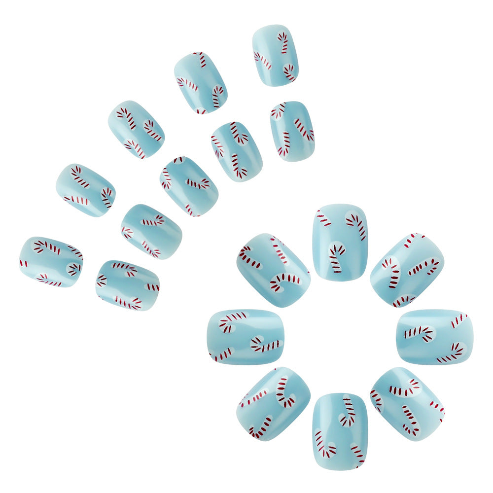 Candy Cane Themed Press-On Nail Art Bowlift
