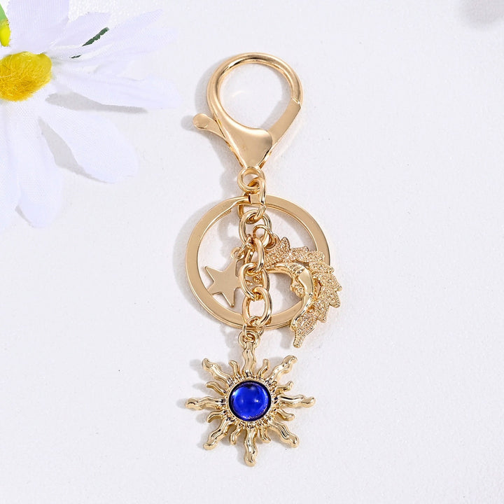 Keychain with Sparkling Sun Motif Bowlift
