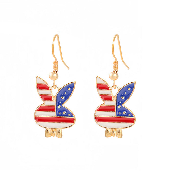Women nan enamel horseshoe earrings with star motif and fishhook closure Bowlift