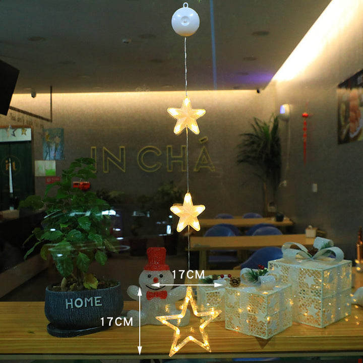 BowLift | Christmas 3pcs LED Light Star Hanging Tree Sucker Window Ornaments