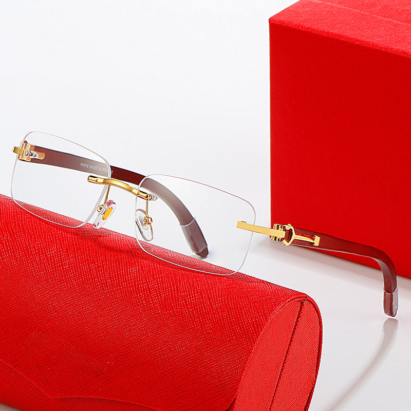Women's fashionable semi-rimless sunglasses with luxurious metal and plastic frame Bowlift