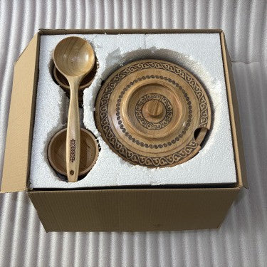 Artisan Wooden Serving Bowl Set