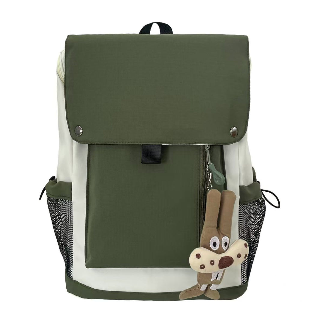 Backpack with Functional Design and Cute Plush Pendant Bowlift