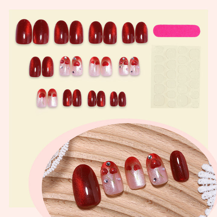 Glittery Decorative Press-On Nail Set Bowlift