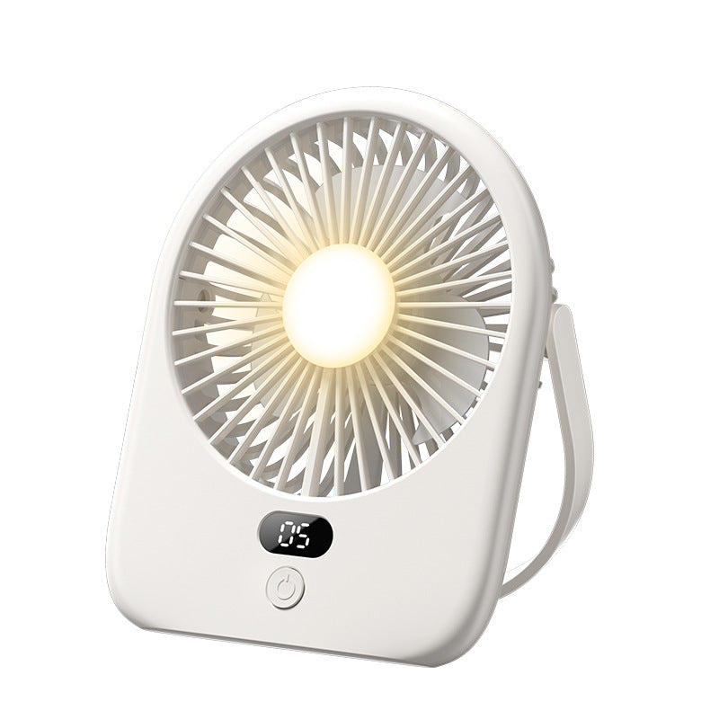 Unisex Rechargeable LED Desk Fan with Digital Display Bowlift