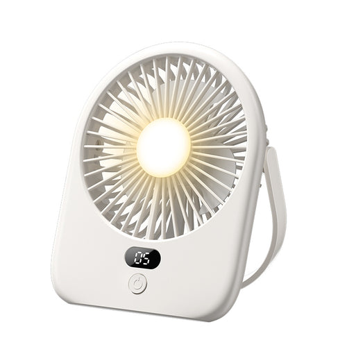 Unisex Rechargeable LED Desk Fan with Digital Display Bowlift
