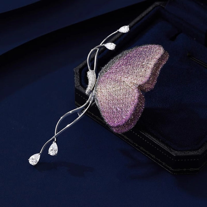 Exquisite butterfly brooch with sparkling crystals Bowlift