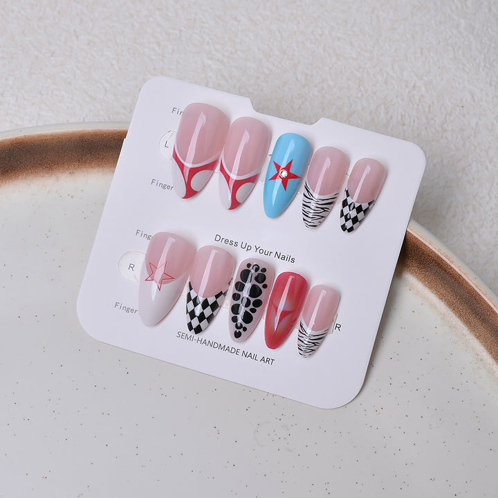 Artistic Press-On Nail Set Bowlift