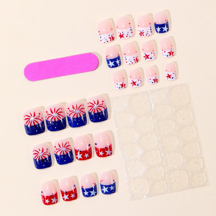 Patriotic Themed Gel Nail Art Extensions Bowlift