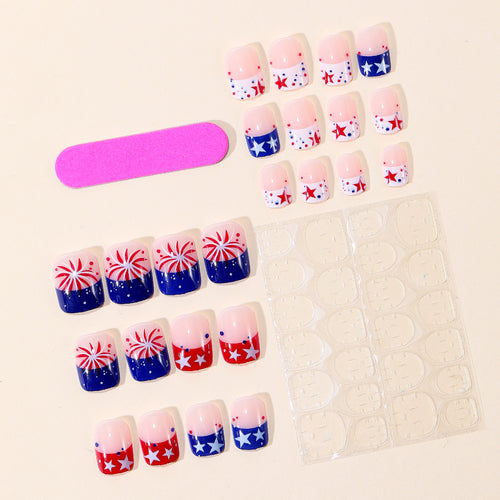 Patriotic Themed Gel Nail Art Extensions Bowlift